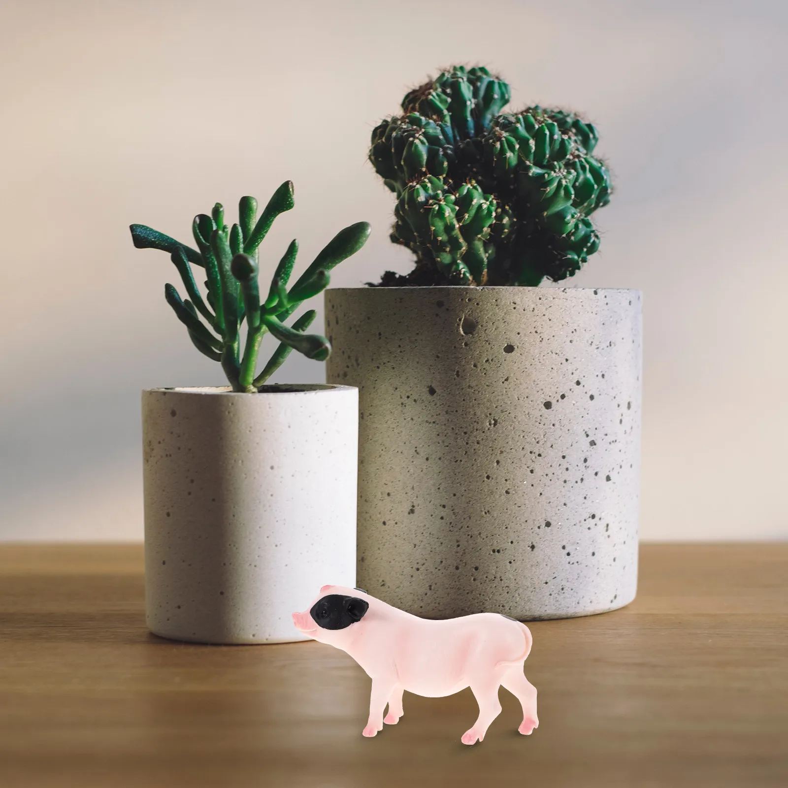 Lifelike Plastic Pig Decoration for Room Desk Garden Nursery Use Educational Cognitive Development Realistic Simulation Pig