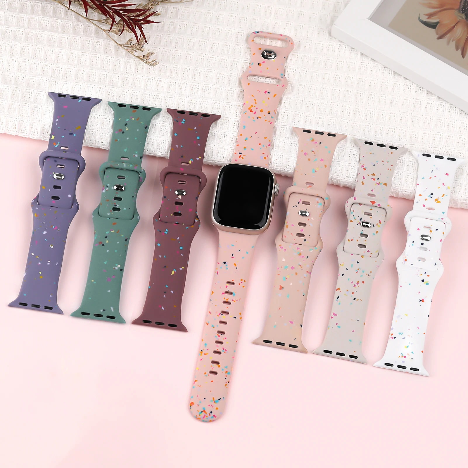 Sport Silicone Loop for Apple watch band 40mm 45mm 44mm 41mm 38mm 49mm Soft bracelet iwatch Series 9 8 7 6 5 3 SE Ultra 2 strap