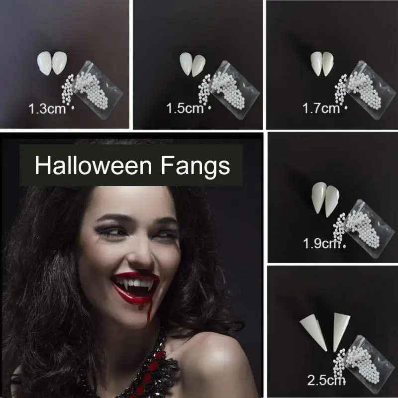 Halloween Decoration Vampire Teeth Fangs Dentures Props Party Costume Cosplay Props False Teeth Resin Fangs With Solid Glue