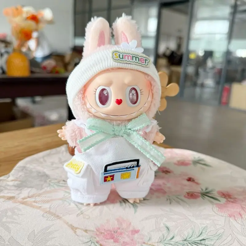 สําหรับเสื้อผ้า Labubu ฤดูร้อนชุดตุ๊กตาอุปกรณ์เสริมกล่องตาบอดตุ๊กตาแขวนเสื้อผ้าตกแต่ง Overalls เปลี่ยนได้สําหรับตุ๊กตาของเล่น