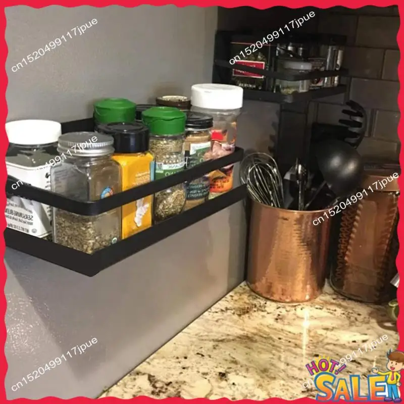 BOFO 磁気吸着ラック、スパイスと調味料の収納ラック、省スペース、冷蔵庫と電子レンジ、金属フラットラック