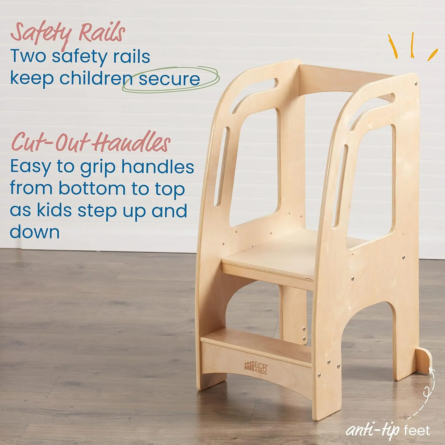 Chef's Helper Kitchen Tower, Natural Step Stool