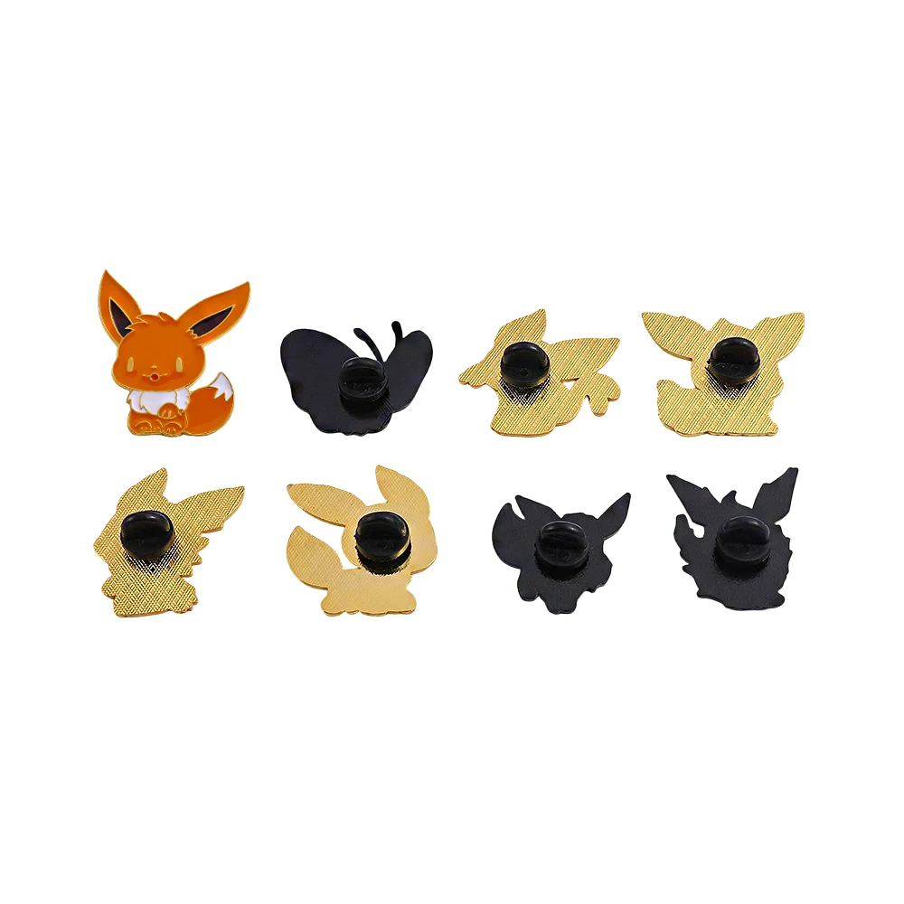 8-teiliges Set mit Emaille-Anstecknadeln im Evolution-Design, niedliche Chibi-Monster-Anstecknadeln, Anime-Metallnadeln für Rucksäcke, Cartoon-Sammelgeschenk. – Detail 2