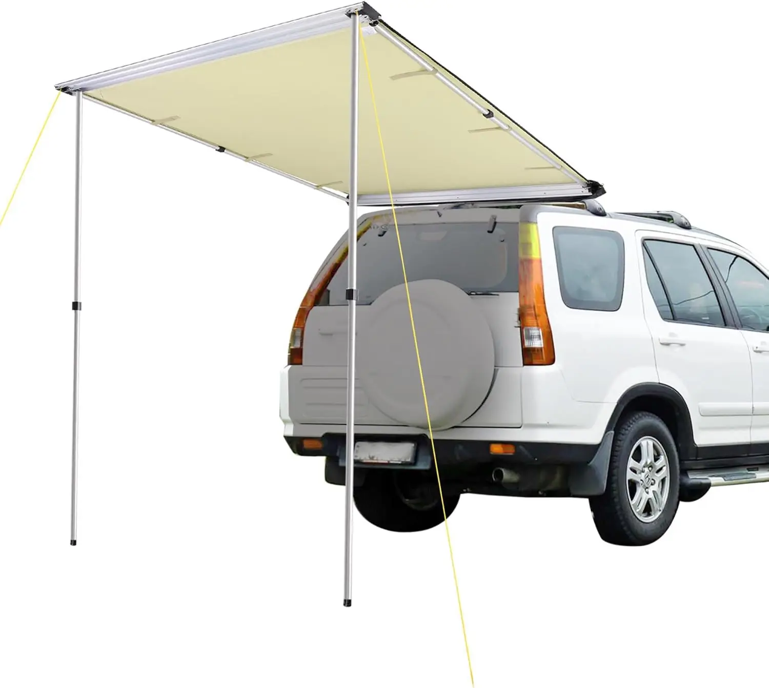 Yescom 4.6x6.6' toldo lateral do carro suv caminhão veículo toldo telhado pull out tenda abrigo pu2000mm uv50 + sombra suv acampamento ao ar livre