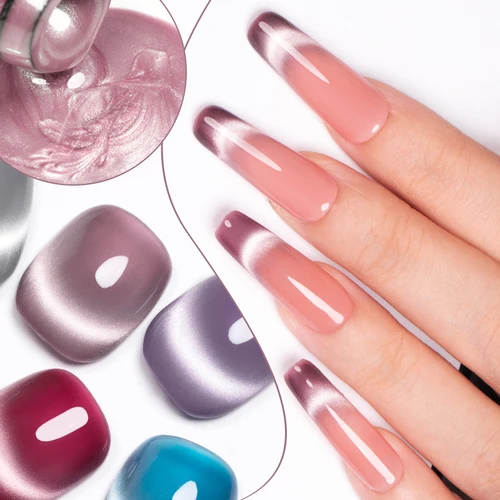 Imagen 2 del producto BOZLIN 7,5 ml cerámica suave esmalte de uñas tipo ojo de gato barniz semipermanente remojo de agua luz gato Gel magnético para manicura de uñas