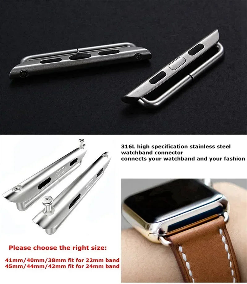 Classic Connector Adapter For Apple Watch band Series 9 8 7 6 5 4 3 SE Ultra-2 49mm 44mm 40mm 41mm 45mm watchbands accessories