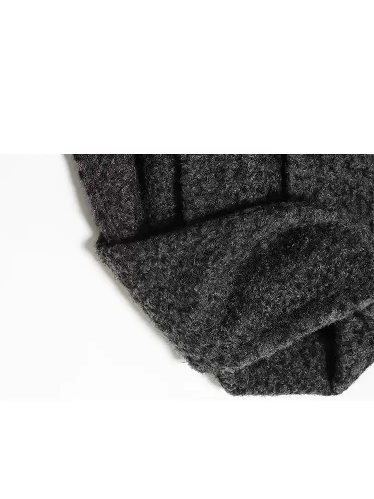 

HH женское однобортное однобортное повседневное свободное короткое пальто с длинными рукавами и шарфом, осеннее модное пальто в уличном стиле