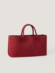 Bolso de mano Vintage de gamuza sintética para mujer, bolsa versátil de viaje de gran capacidad, Color sólido, 2024