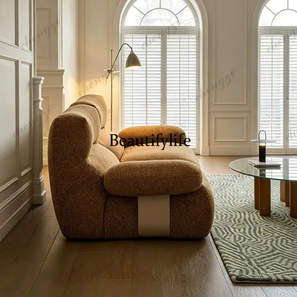 A4567 French sofa modern simple living room straight row fabric sofa high backrest removable and washable creative sofa