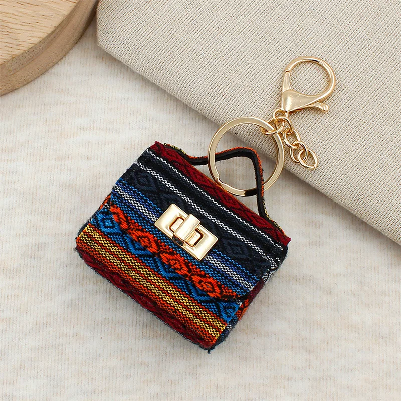 New French-style Coin Purse Elegant Exquisite Bag Charm Fashion Contrast Color Keychain Charm Cute Headphone Bag Storage Pouch