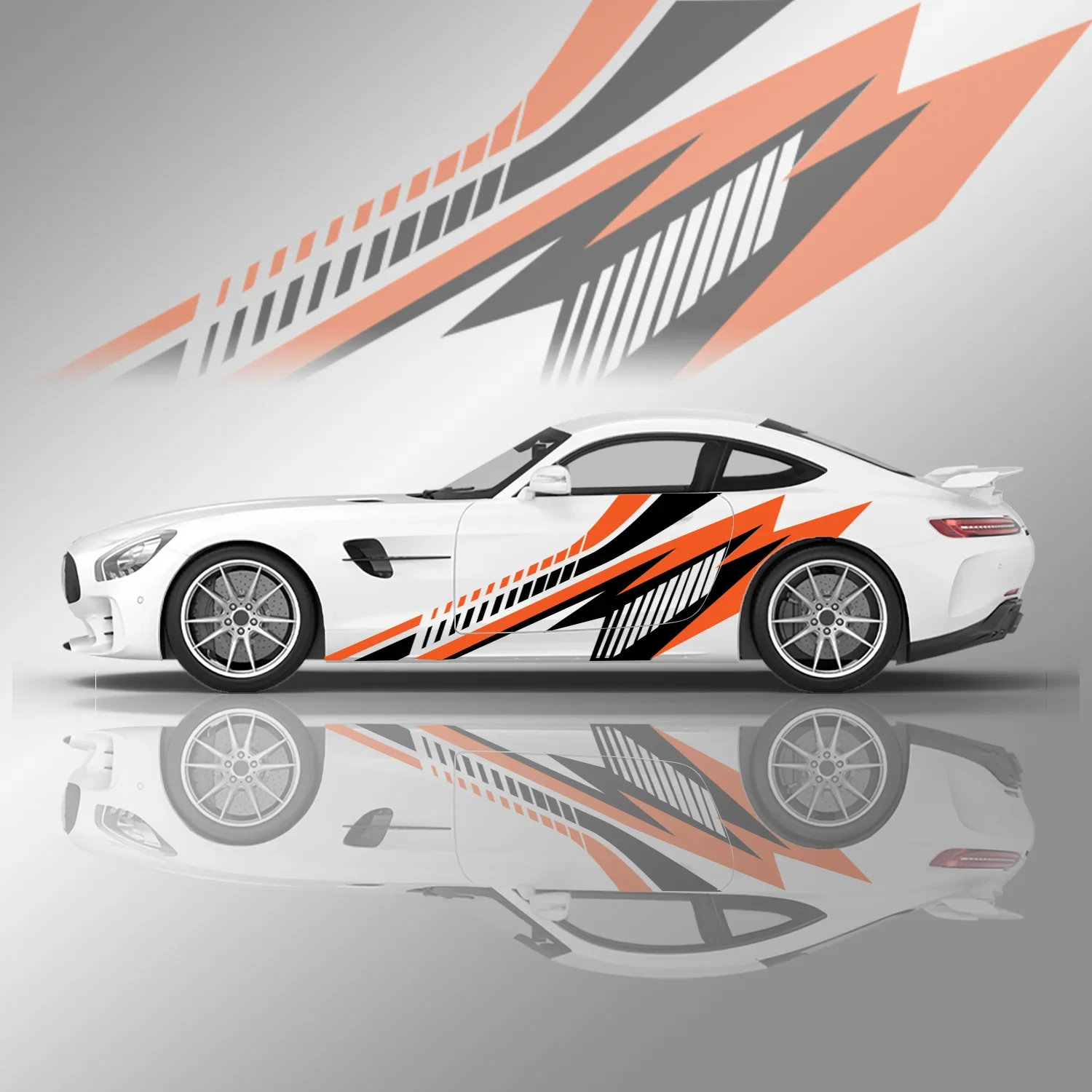 Cool Red Lightning Lines  Car Side Sticker Decoration Protection, Waterproof Self-adhesive Decal Auto Accessories Wrap Cover