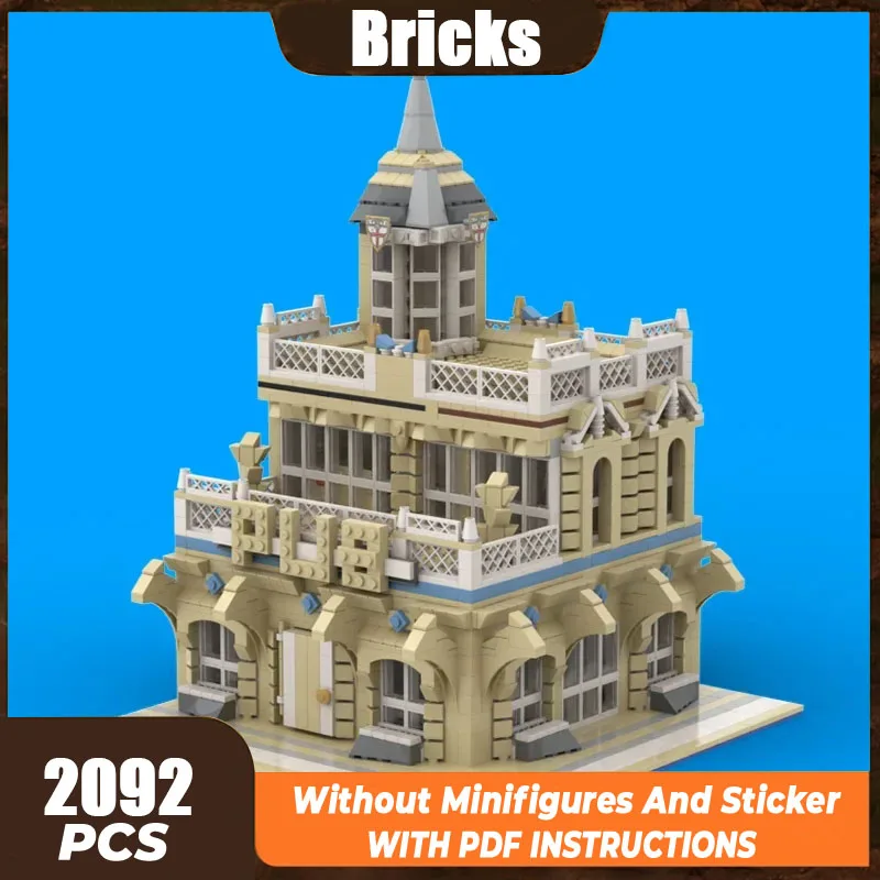 Moc Building Bricks Urban Street View Model City Corner Bar Technology Modular Blocks Gifts Christmas Toys DIY Sets Assembly