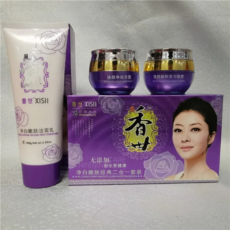 Original Xiangshi Rejuvenate Skin Set Morning Evening Cream Facial Cleanser Skin Care Freckle Whitening Hydrating Moisturizing