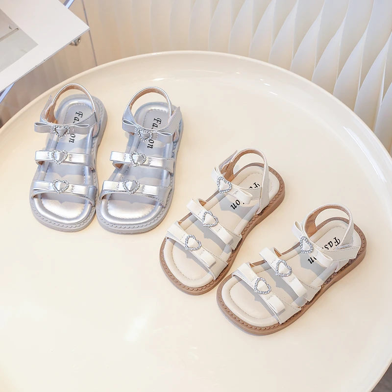 

Girls' Sandals 2025 Summer New Korean Version Simple Kid's Beach Shoes Breathable Non-slip Children's Shoes Plus Size 23-34
