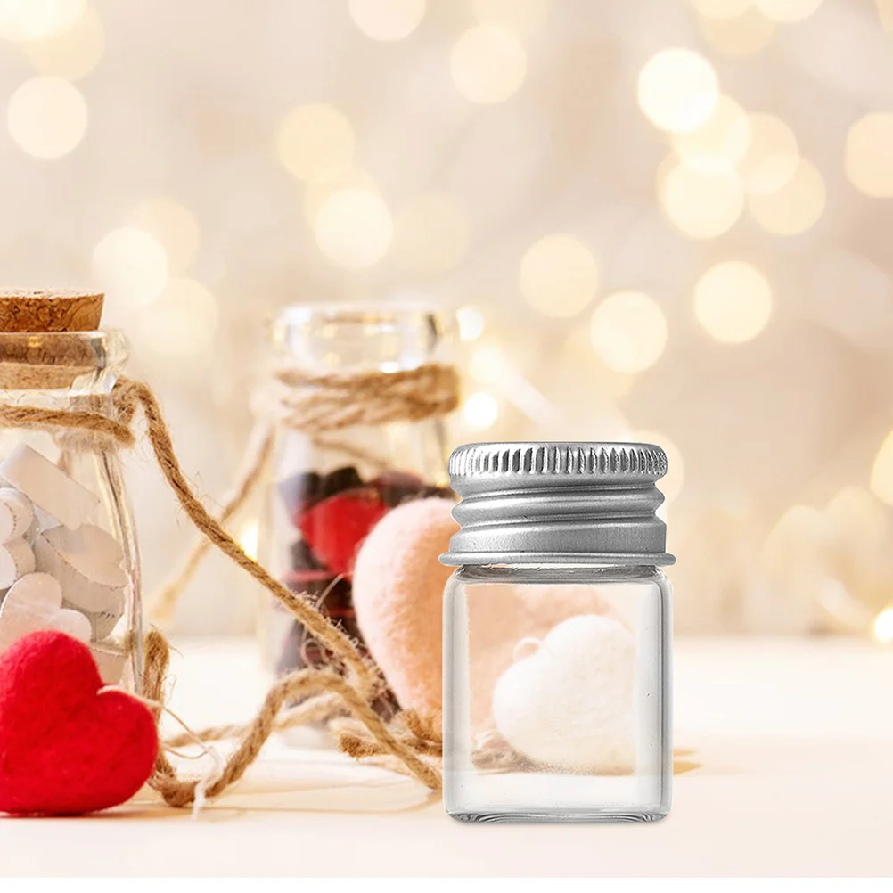 

30Pcs Mini Glass Jars Transparent Tiny Bottles Screw Caps for DIY Craft Sample Powder Storage Mini Screw Top Containers