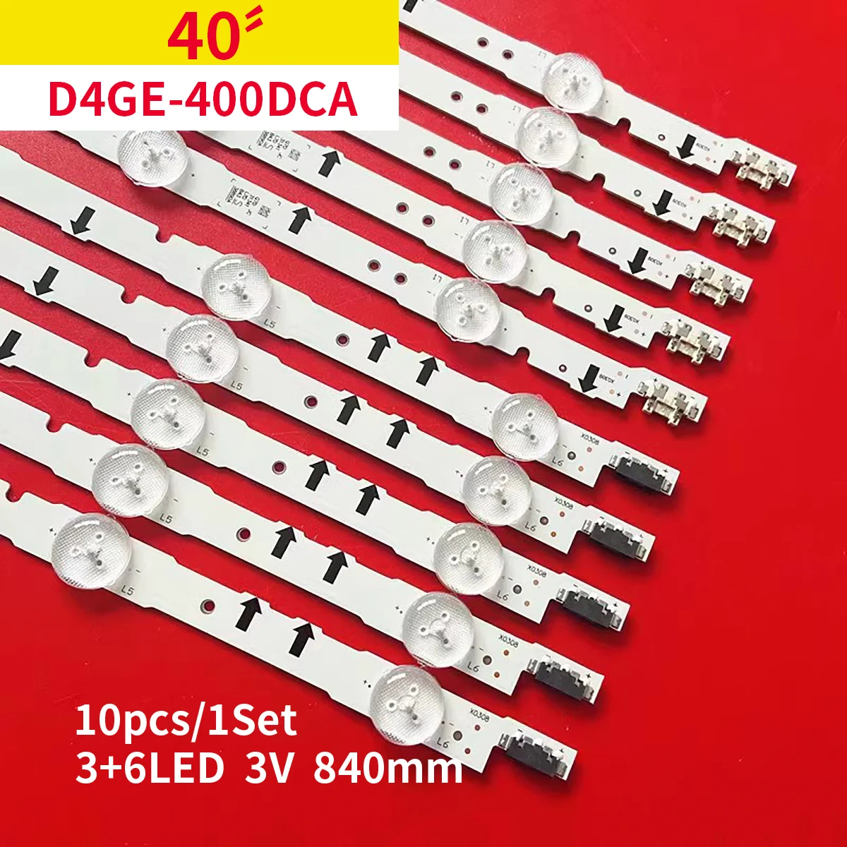 10pcs LED strip for Sam sung UE40H5020 UE40j5500 UE40H6270 UE40H6500 UE40H5500 UE40H6200 UE40H5100 D4GE-400DCA 400DCB-R2 R1