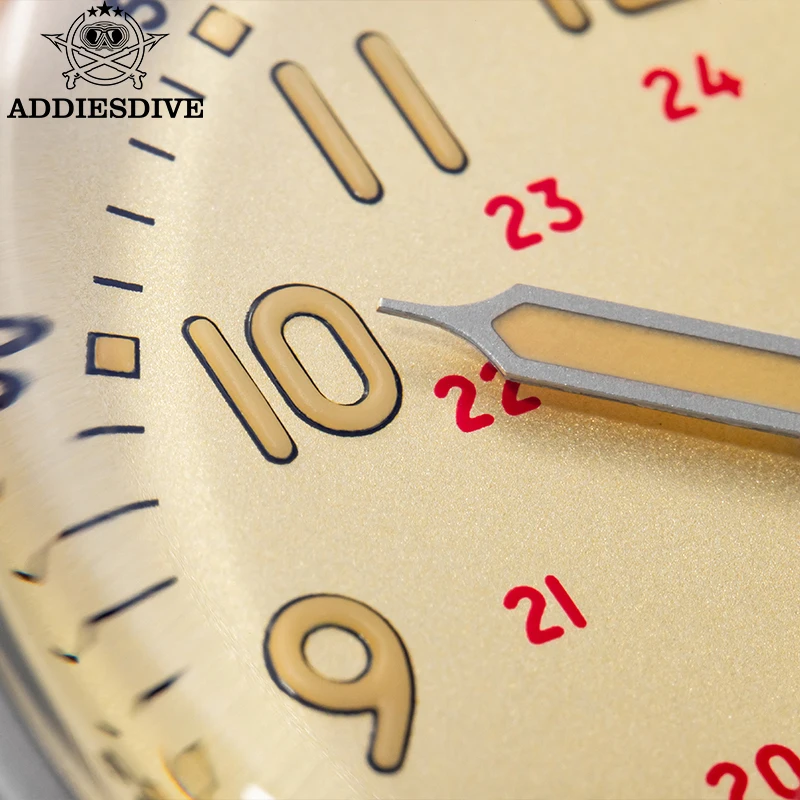 ساعة أوتوماتيكية للرجال عالية الجودة من Addiesdive 200 متر مقاومة للماء مرآة فقاعية زجاجية C3 ساعة رجالية عصرية فاخرة مضيئة ﻿ AD2076