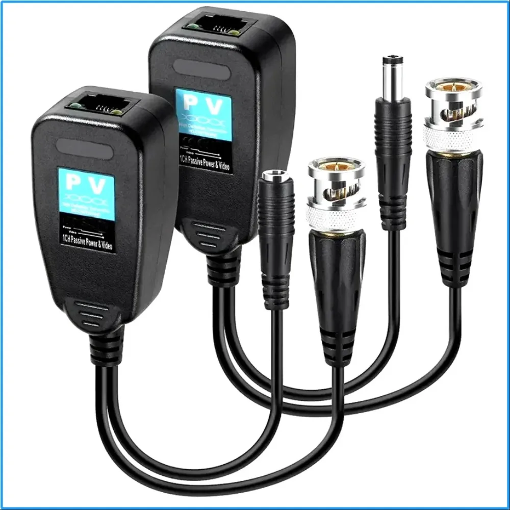 1CH BNC Passive Balun RJ45 CCTV Video Transceiver Coax Supply Power Connectors for HDCVI HDTVI AHD Analog High Definition Camera