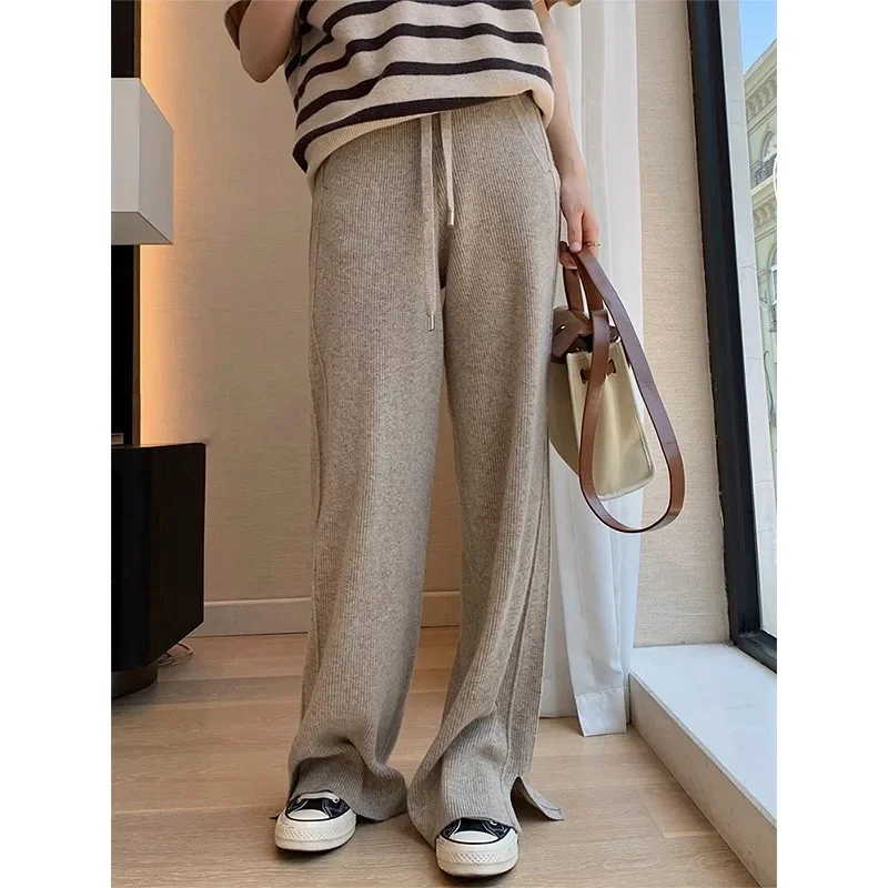 Solid Color Pants Women's Autumn and Winter Wide Leg Pants 2024 New Early Fall Suit High Waist Hanging Drag Straight Leg Pants