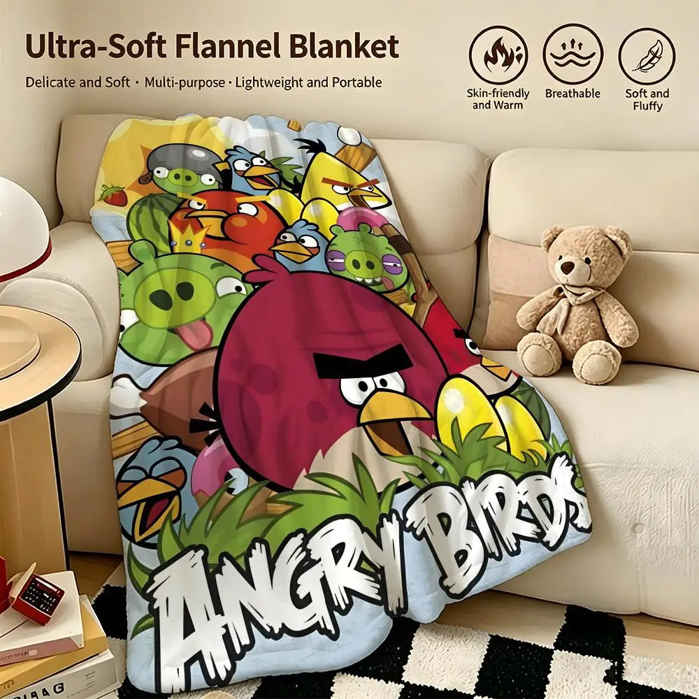 Game A-Angry Birds-S Überwurfdecke aus warmem, weichem Flanell, vielseitig einsetzbar für Sofa, Bett, Camping, Reisen, Nickerchen