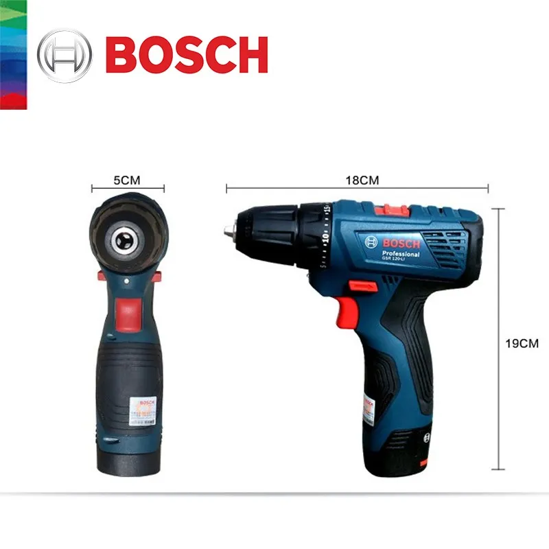 Bosch-Perceuse électrique professionnelle sans fil, perceuse à main électrique sans fil, tournevis de bricolage domestique multifonction, outils