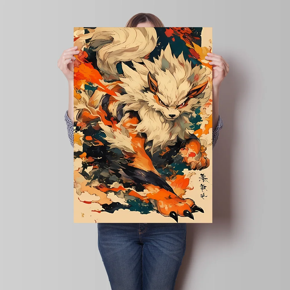 1PC frameless, Paintings High Quality Pokemon Arcanine Pikachu Wall Painting with Unique Designs and Gorgeous Colors Addin - view 2
