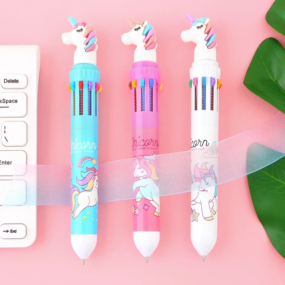 1pc夢ユニコーン10色分厚いボールペン学校事務用品のギフト文房具描画玩具子供のため
