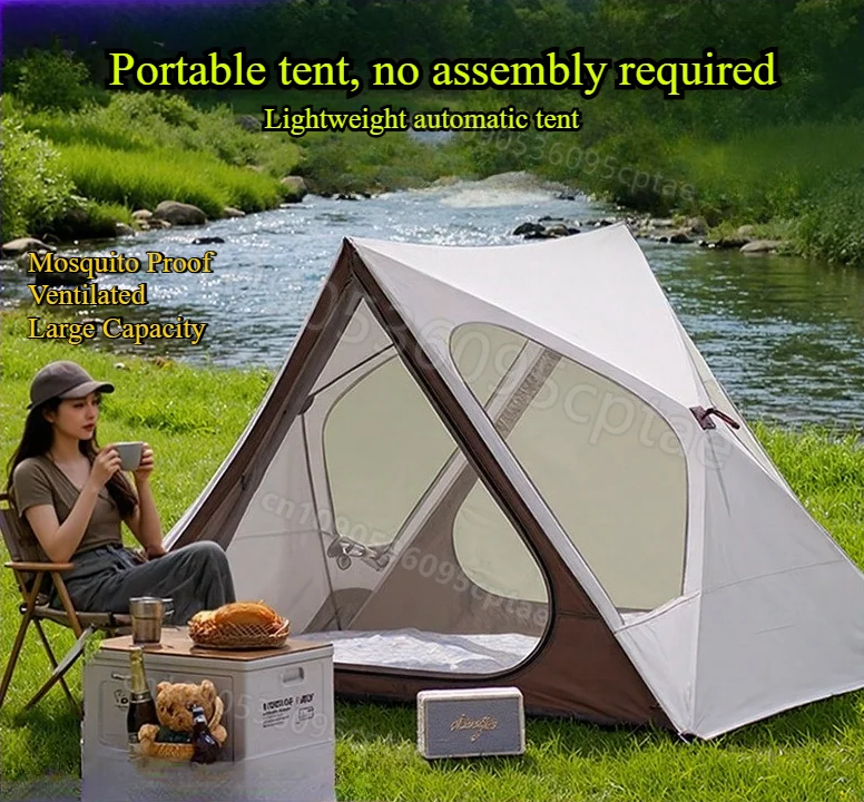 

Automatic A-Frame Camping Tent | Portable UV Protection, 360° Ventilation, Mosquito Proof Tent for Outdoor Hiking ultralight