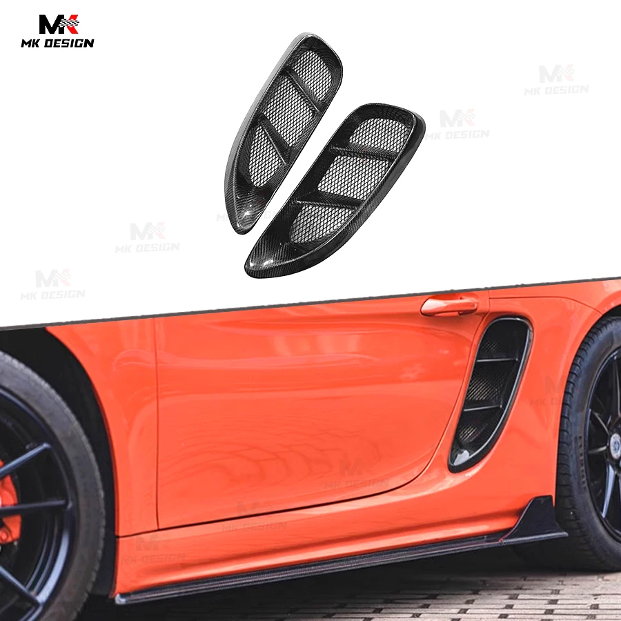 

Carbon Fiber Side Vents Air Scoop Intake Cover for Porsche 718 Boxster Cayman 2016-2019 Car Accessories