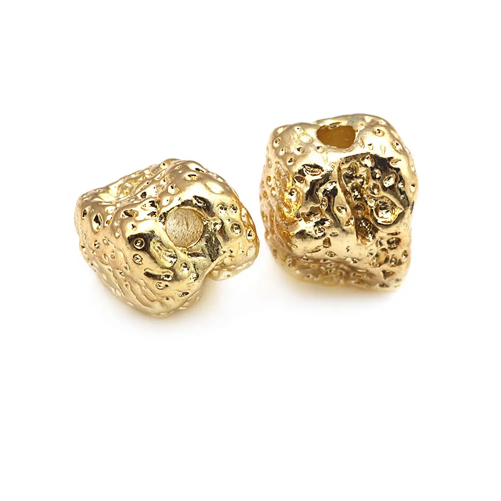 18K Gold Color Brass Irregular Necklaces Bracelets Spacer Beads High Quality Jewelry Accessories Making Rosediy Official Store image 2