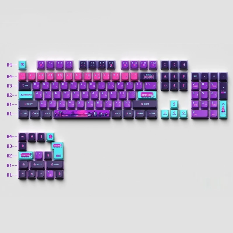 Fashionable Keycap Pbt Material Heat Sublimation Personalized Design Cross Axis Conforms Ergonomicssuitable Mechanical Keyboards