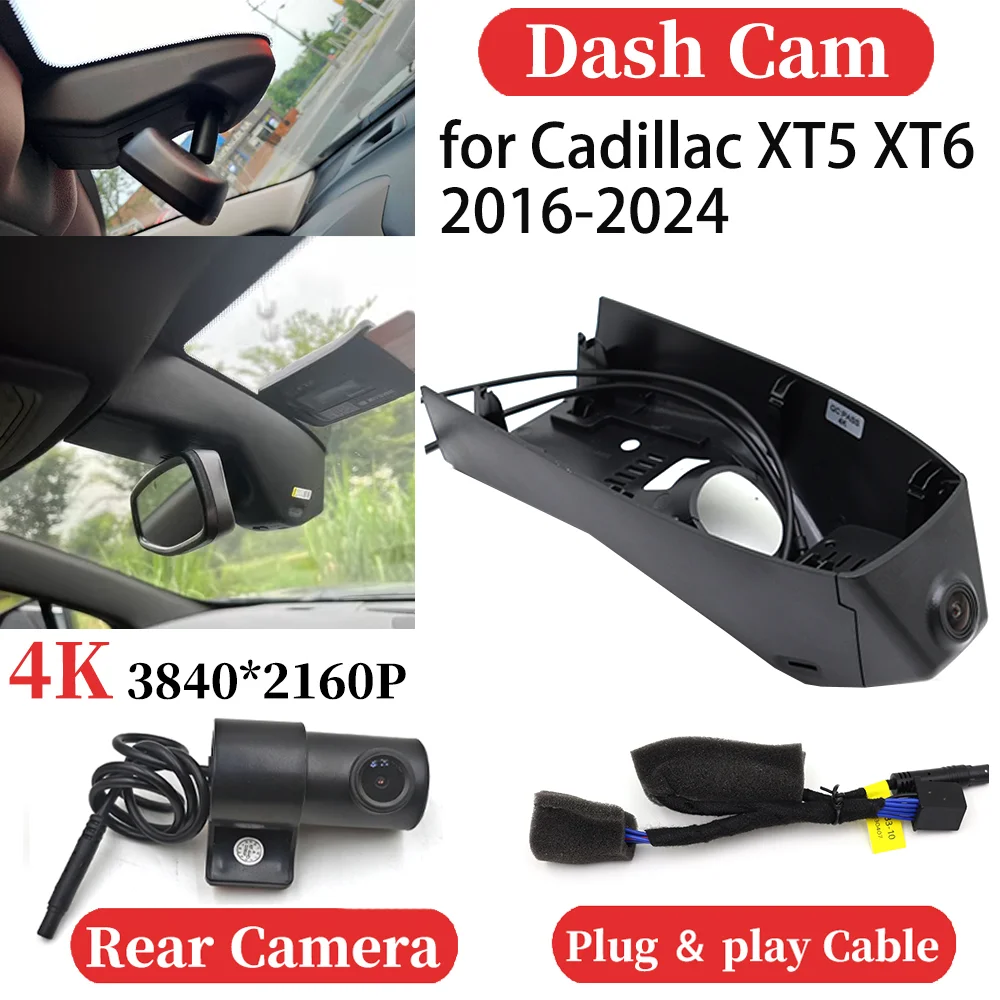 

ZJCGO UHD Car 4K Video Recorder DVR Dash Cam Dashboard Camera Plug and play Night Vision for Cadillac XT5 XT6 2016-2024
