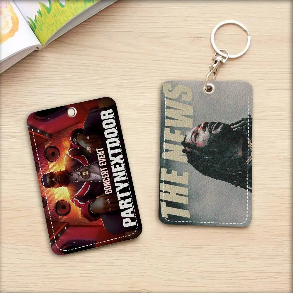 Popular Singer P-Partynextdoor Keychain With Access Card Holder, Bus Pass & Meal Card ID Bank Card Protective Case For Security