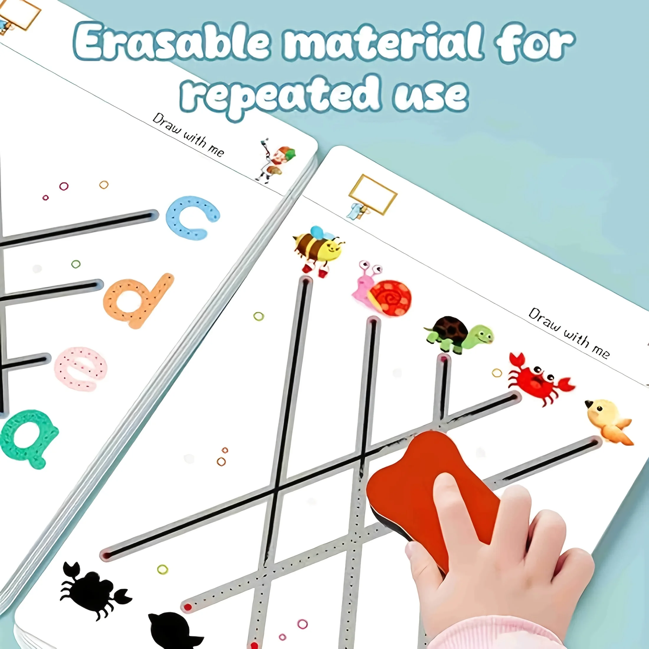 32 page reusable magic practice notebook set | Whole brain development training, pen control training | Learning writing skills