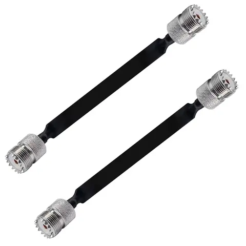 2팩 40Cm RF 동축 케이블 창/도어 패스 스루 플랫 케이블, SO239 UHF 암 - UHF 암, 50옴