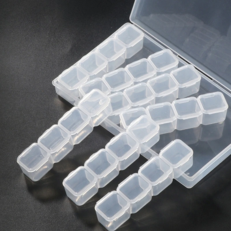 28 Grids Clear Plastic Box Storage Container Jewelry Box Bead Craft