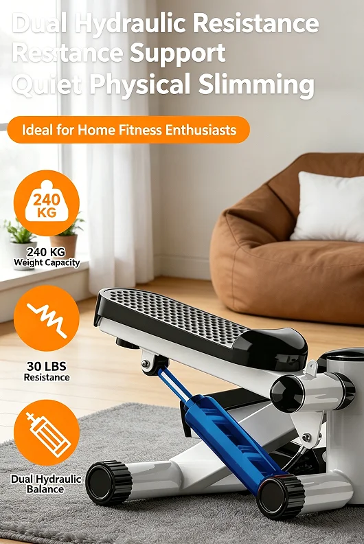 JMZ Stair Stepper Adjustable Handlebar Resistance Bands Aluminum Alloy Portable Home Gym Equipment Full Body Workout Fitness