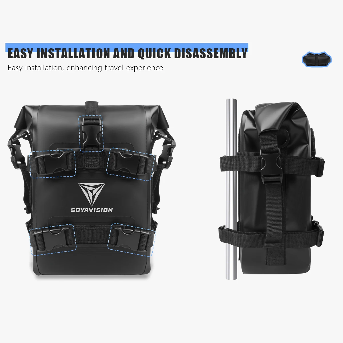 1/2 Stück Motorrad-Seitenrahmen-Sturzbügeltasche, Reparaturwerkzeug-Aufbewahrungstasche, Multifunktionale Motorrad-Tanktasche 8L 10L 12L Wasserdichte Taschen – Detail 10