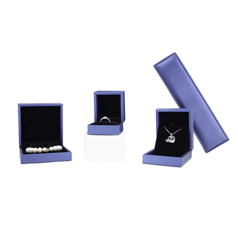 Luxury Wedding Ring Gift Packaging Box Brused PU Leather Case Jewelry Pendant Necklace Bracelet Display Storage Organizer Casket