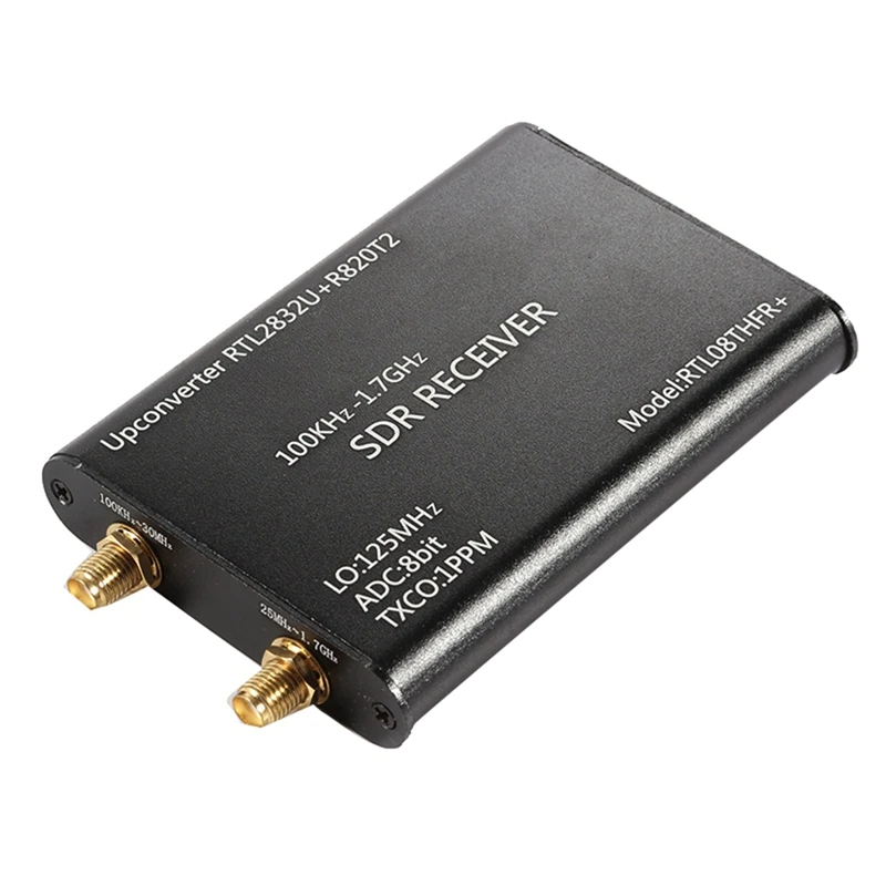 100Khz-1.7Ghz RTL-SDR Receiver Upconverter RTL2832U+R820T2 1PPM TXCO SDR Radio Receiver For AM FM CW LSB USB Easy Install