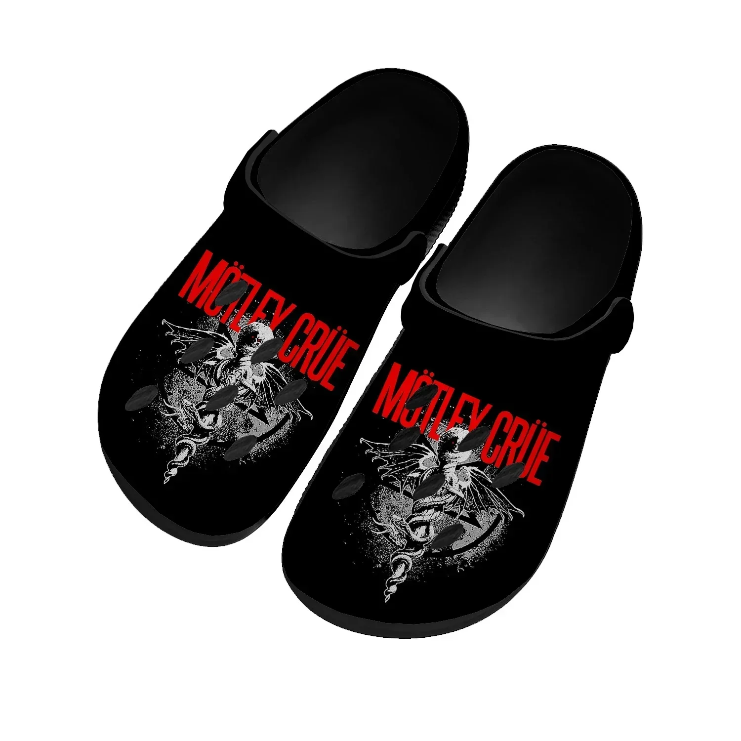 

Band 80S Metal Vintage Home Clogs Men Women Youth Boys Girls Crue Motley Sandals Garden Bespoke Custom Shoes Beach Hole Slippers