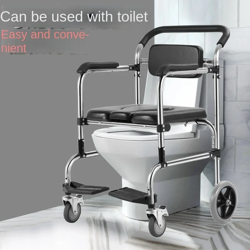 Elderly pregnant women household stainless steel toilet foldable bath chair