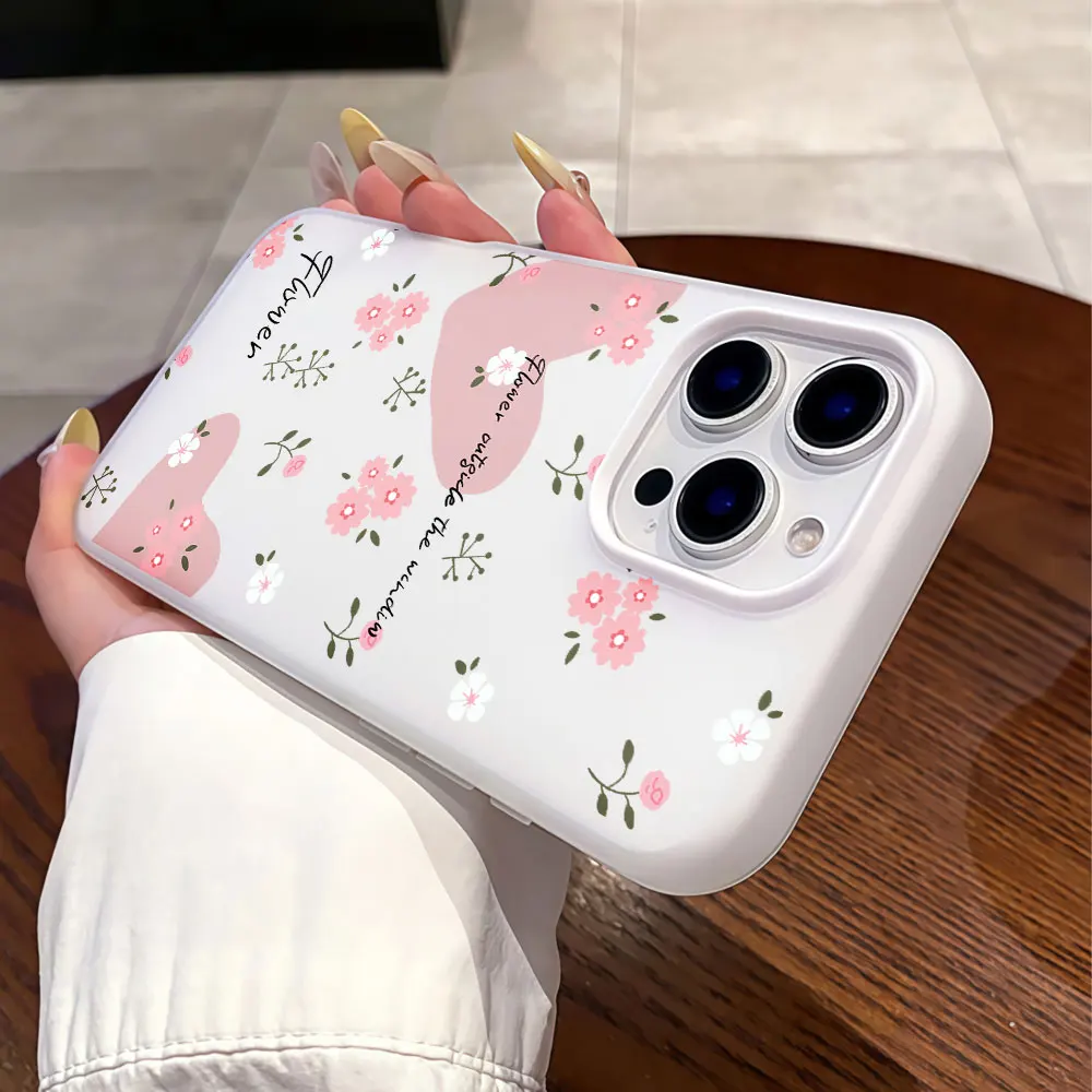 Чехол для телефона INS Leave Flower 2 в 1 для Redmi Note 13 14 10 12 11 Pro Plus 5G 4G 13C 15C 14C, противоударный, мягкий, с защитой от падения