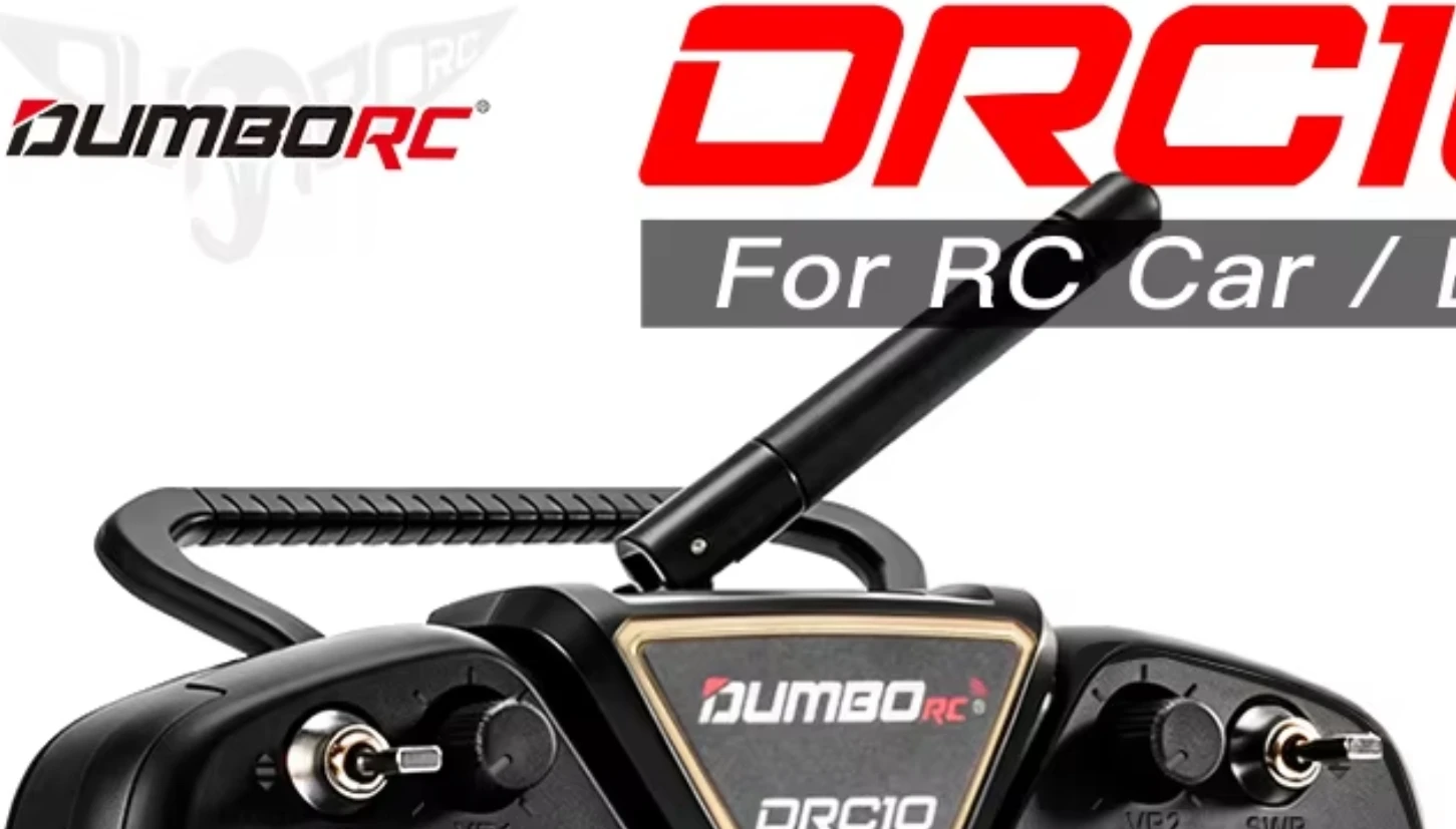 DumboRC DRC10 Radio Mode2 10CH 2.4G FHSS RC Transmitter 2000M Range PWM PPM SBUS Simulator Support for RC Car Boat Tank Plane