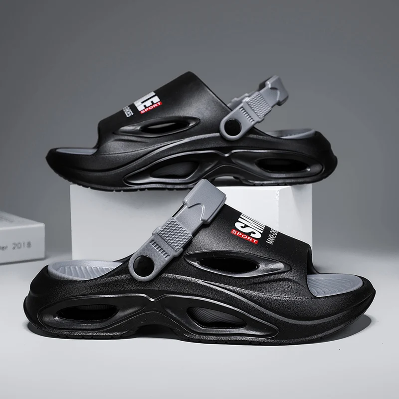 

Men's Beach Slippers 2026 New Summer Men Thick Sole Anti-slip Wear-resistant Sandals Outdoor Sports Driving Sandals Size 38-45