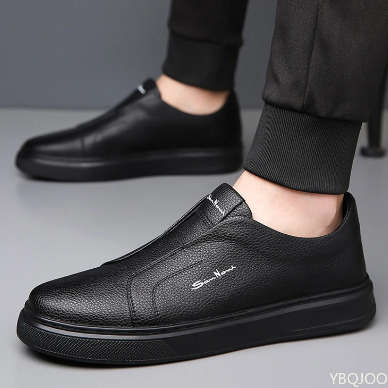 

Большой размер, весна и осень, новая повседневная мужская обувь на толстой подошве, увеличивающая рост, нишевая трендовая универсальная повседневная мужская обувь на плоской подошве