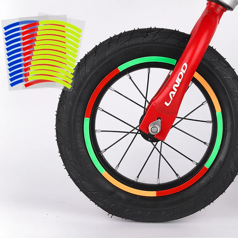 Reflective Tire Sticker for Kids Bike Safety Sticker Color Kids Balance Bike Night Reflective Sticker Wheel Bike Accessories