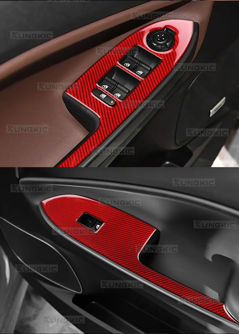 Echter weicher Kohlefaser-Aufkleber für Alfa Romeo Giulietta 940 2010 2011 2012 2013 2014 2015 2016 2017 2018 2019 2020 2021, Auto-Fensterheber-Schalterplatte – Detail 10