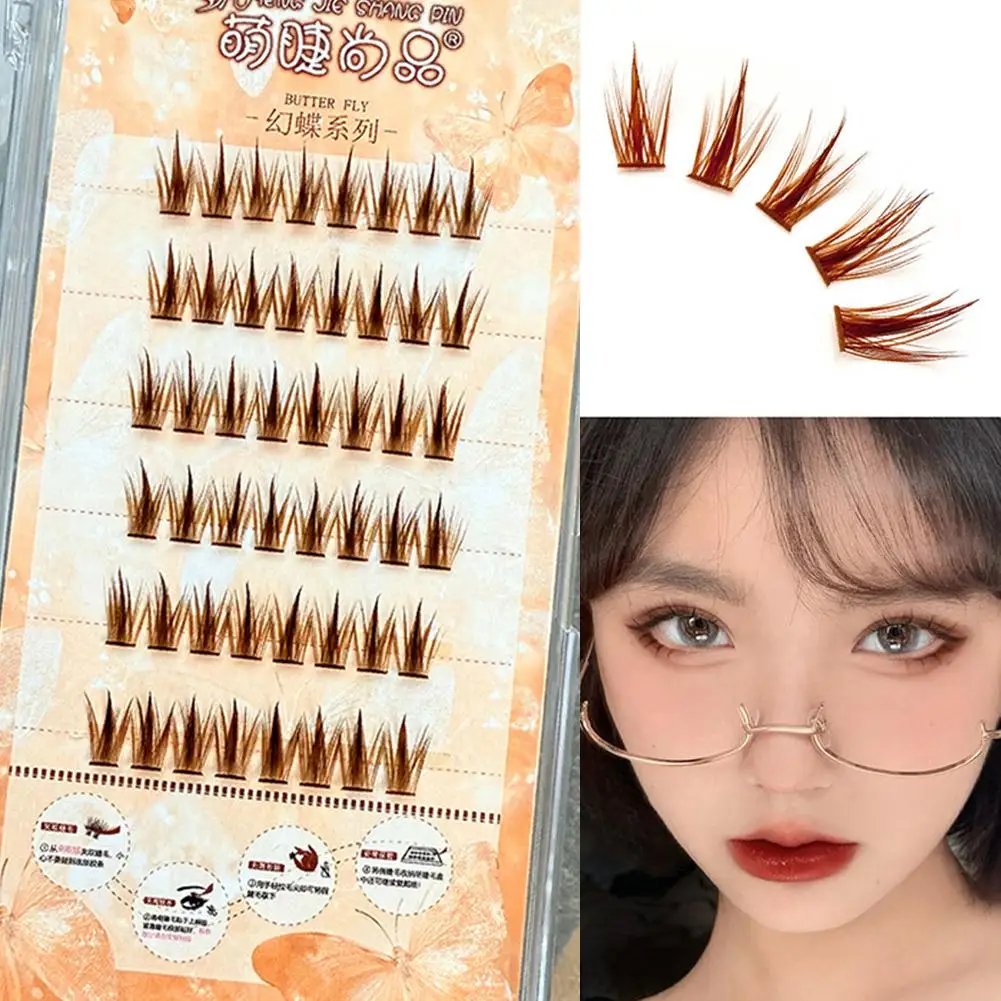 New Individual Colored Eyelashes Natural False Mink Eyelash Extension Purple pink Brown Green Blue purple Color Lashes