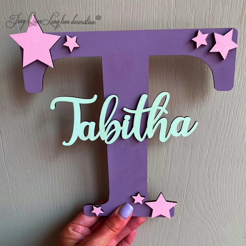 Custom Wooden Nursery Name Sign, Initial Sign, Name Sign For Wall, Gift for Kids, Big Letters, Wooden Letters, Wooden Block Sign